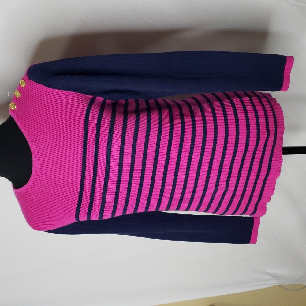 Lauren Ralph Lauren Stripe Cotton Long Sleeves Knit Sweatshirt Size L Preppy - Picture 4 of 15